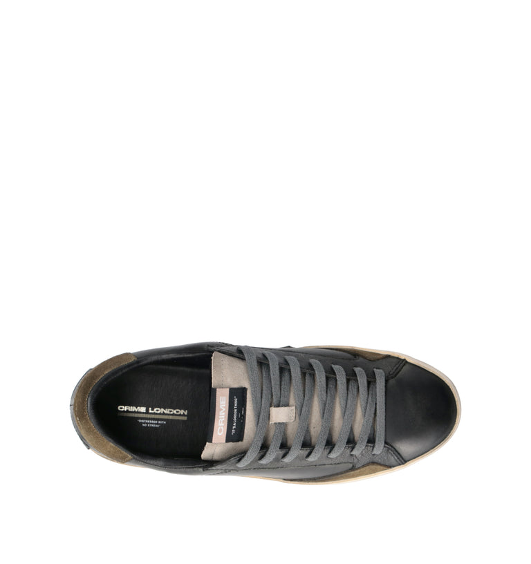 CRIME Sneaker uomo nera in pelle