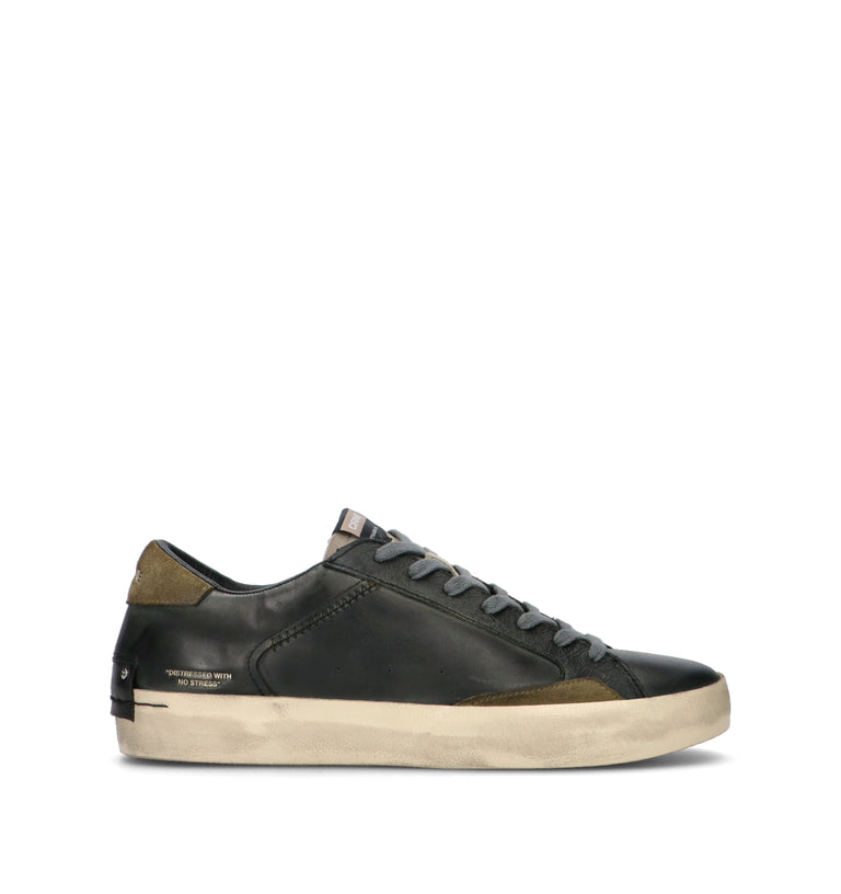 CRIME Sneaker uomo nera in pelle