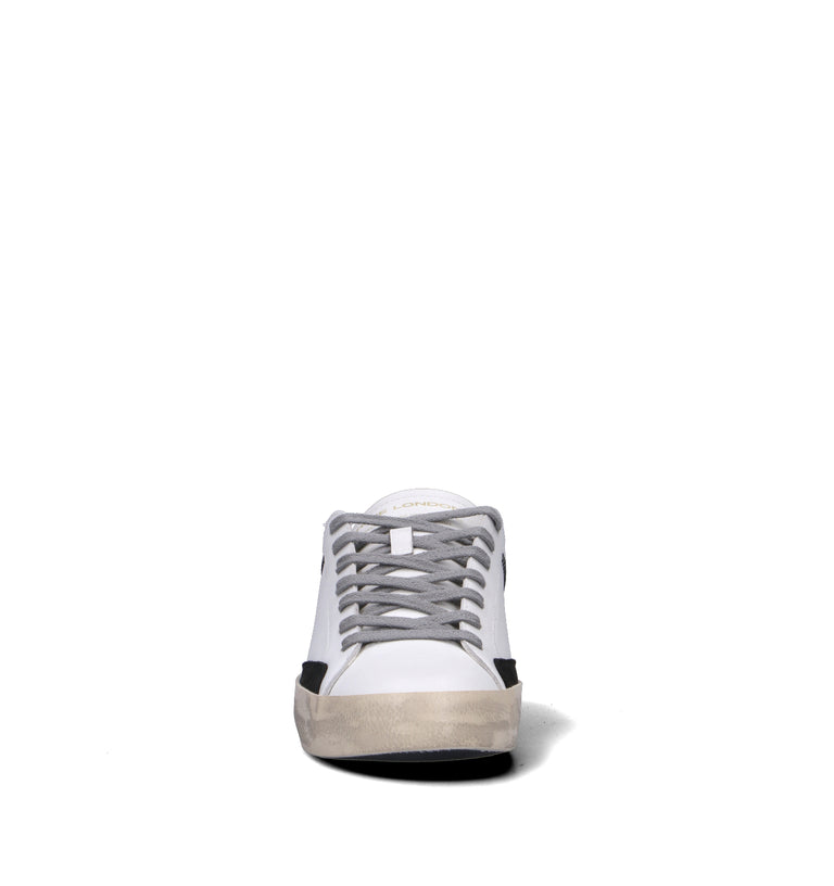 CRIME Sneaker uomo bianca in pelle