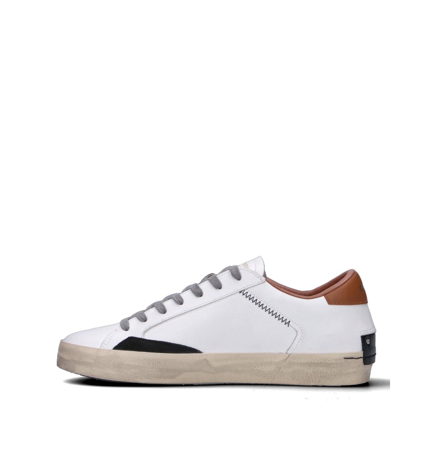 CRIME Sneaker uomo bianca in pelle