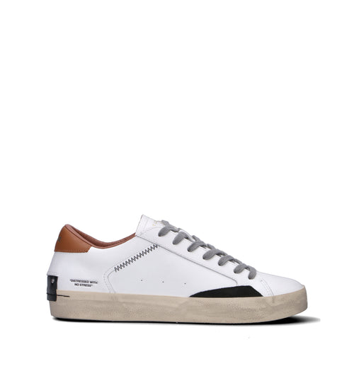 CRIME Sneaker uomo bianca in pelle