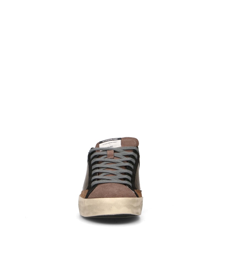 CRIME Sneaker uomo militare in pelle