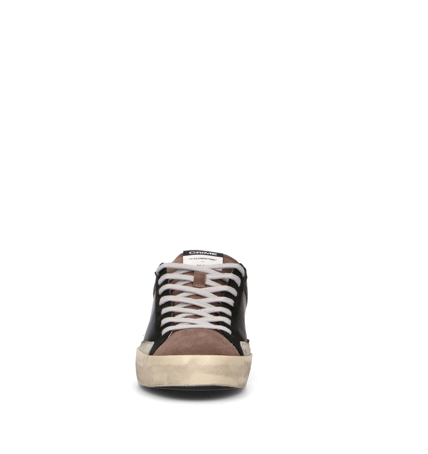 CRIME Sneaker uomo nera in pelle