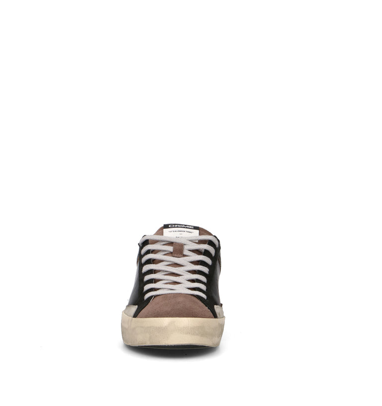 CRIME Sneaker uomo nera in pelle