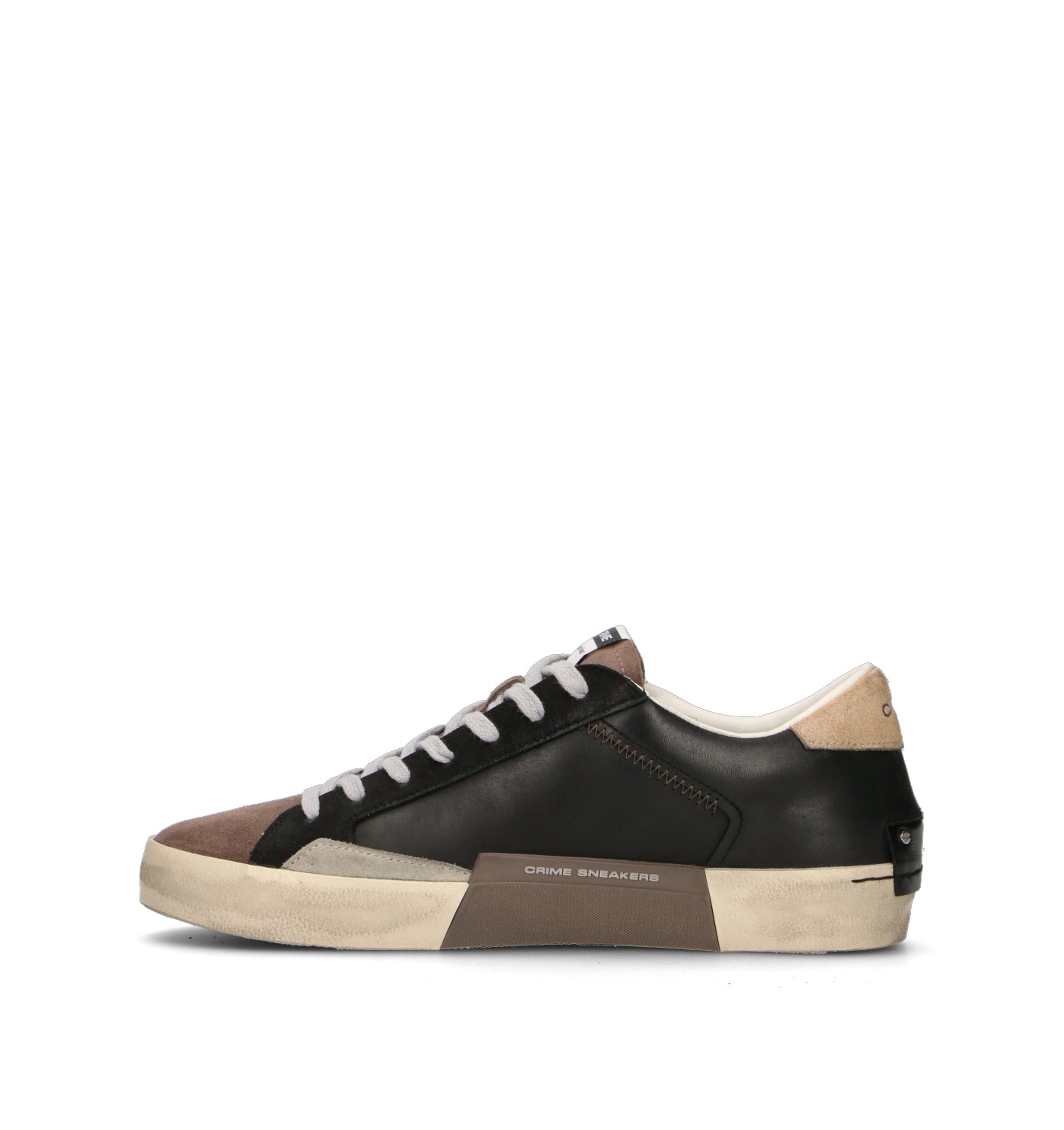 CRIME Sneaker uomo nera in pelle