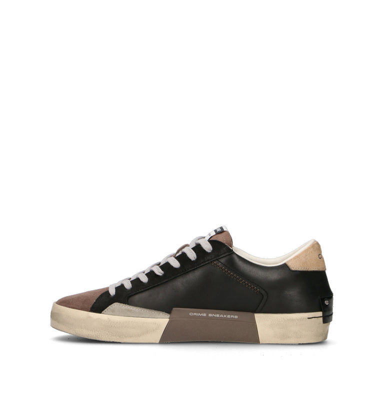 CRIME Sneaker uomo nera in pelle