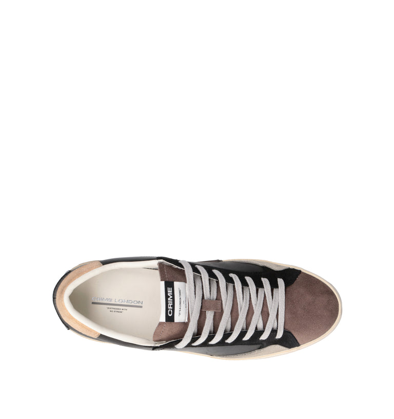 CRIME Sneaker uomo nera in pelle