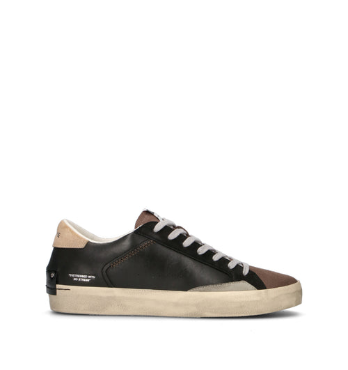 CRIME Sneaker uomo nera in pelle