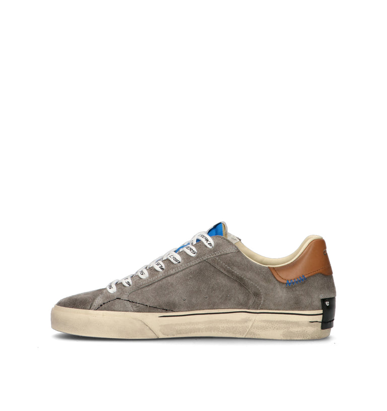 CRIME Sneaker uomo grigia in suede