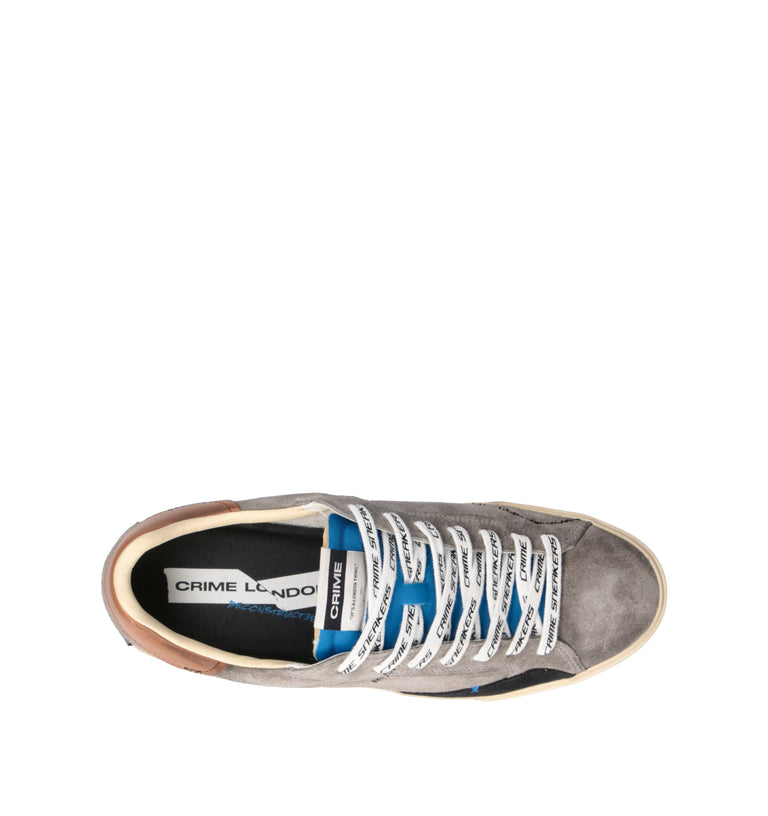 CRIME Sneaker uomo grigia in suede