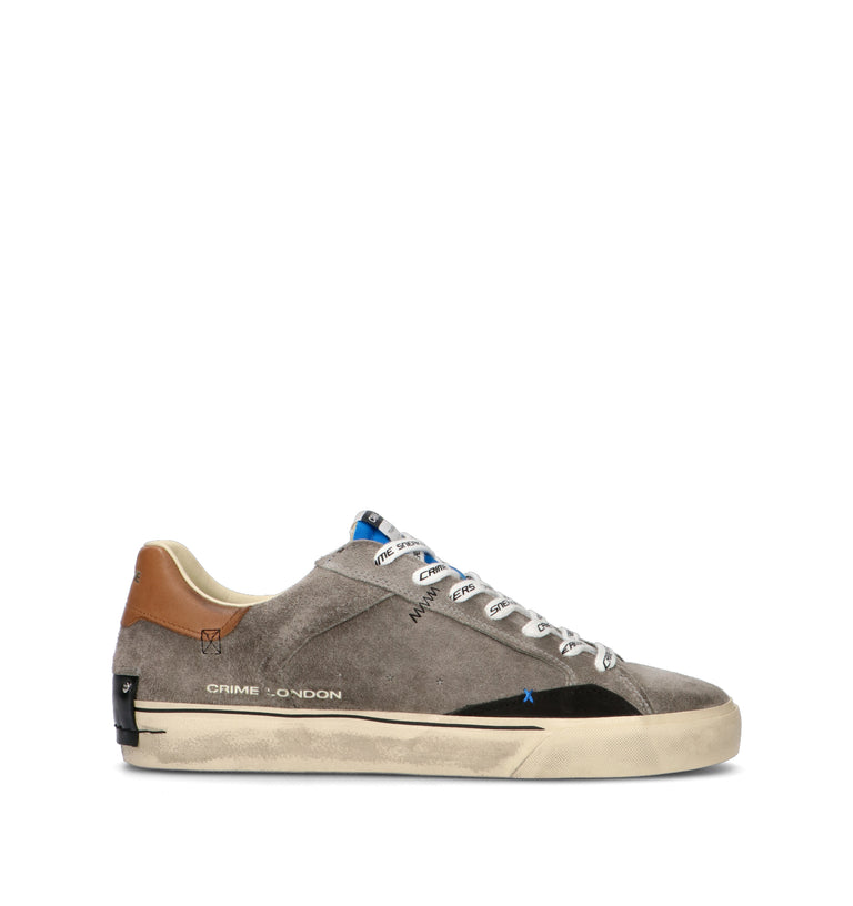 CRIME Sneaker uomo grigia in suede
