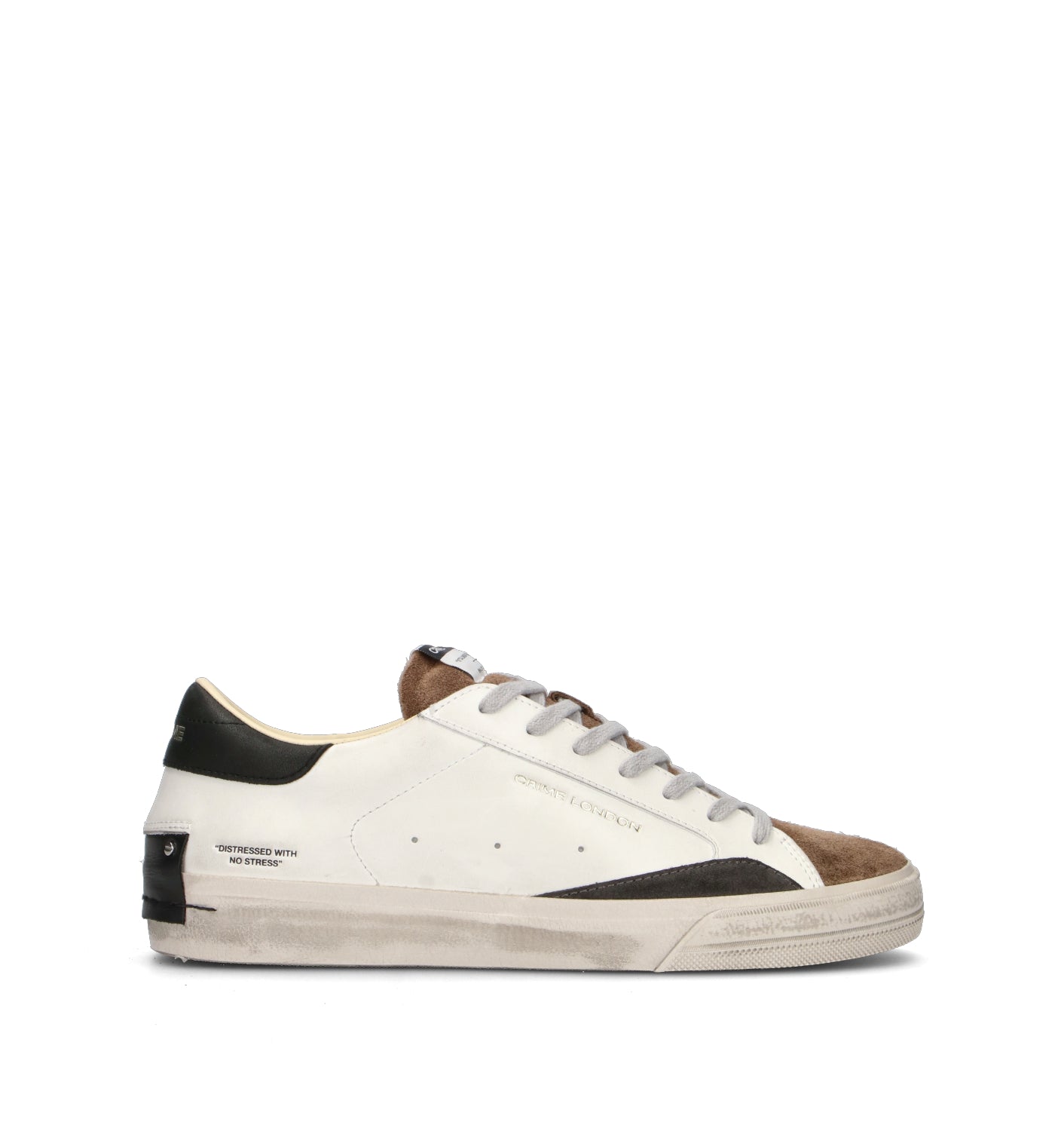 CRIME Sneaker uomo bianca in pelle