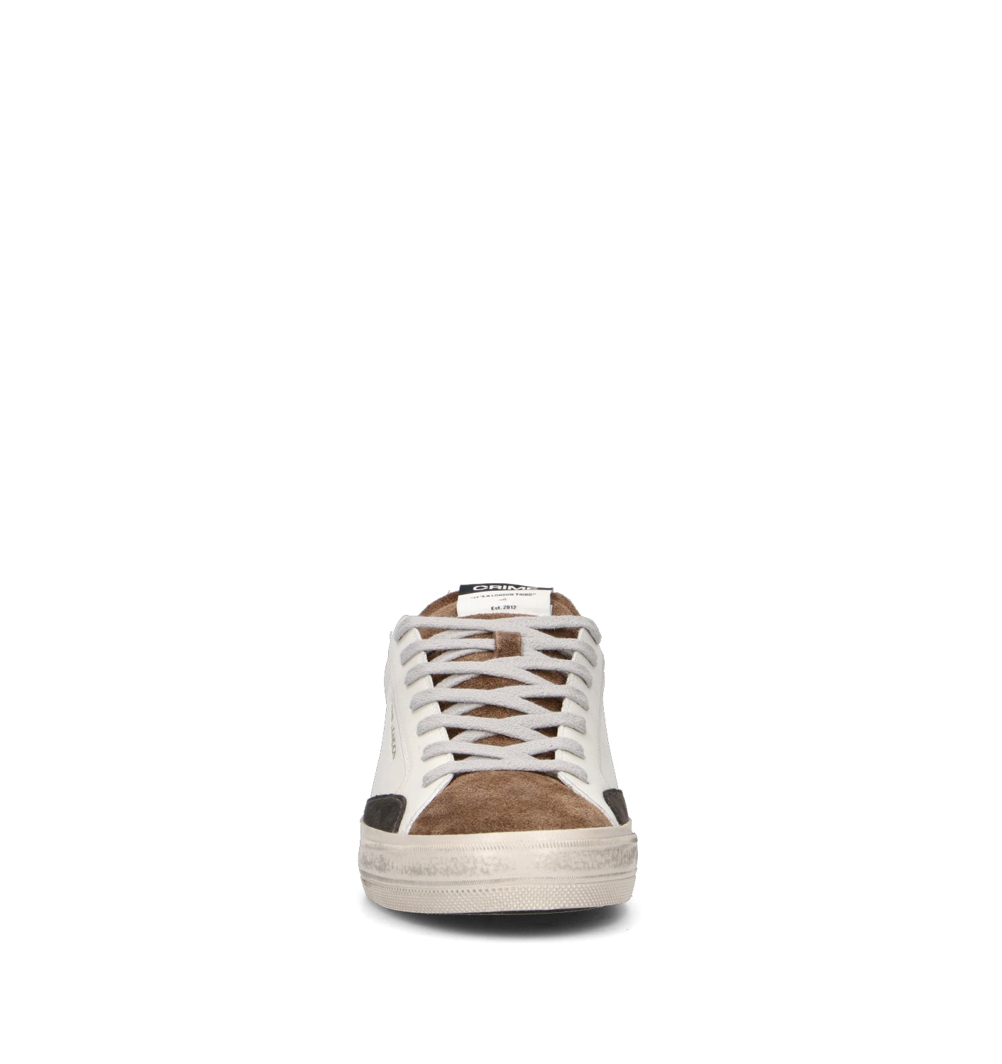 CRIME Sneaker uomo bianca in pelle