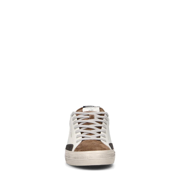 CRIME Sneaker uomo bianca in pelle