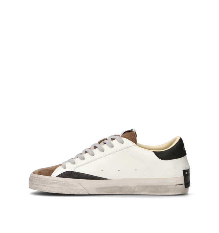 CRIME Sneaker uomo bianca in pelle
