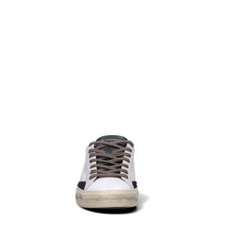 CRIME Sneaker uomo bianca in pelle