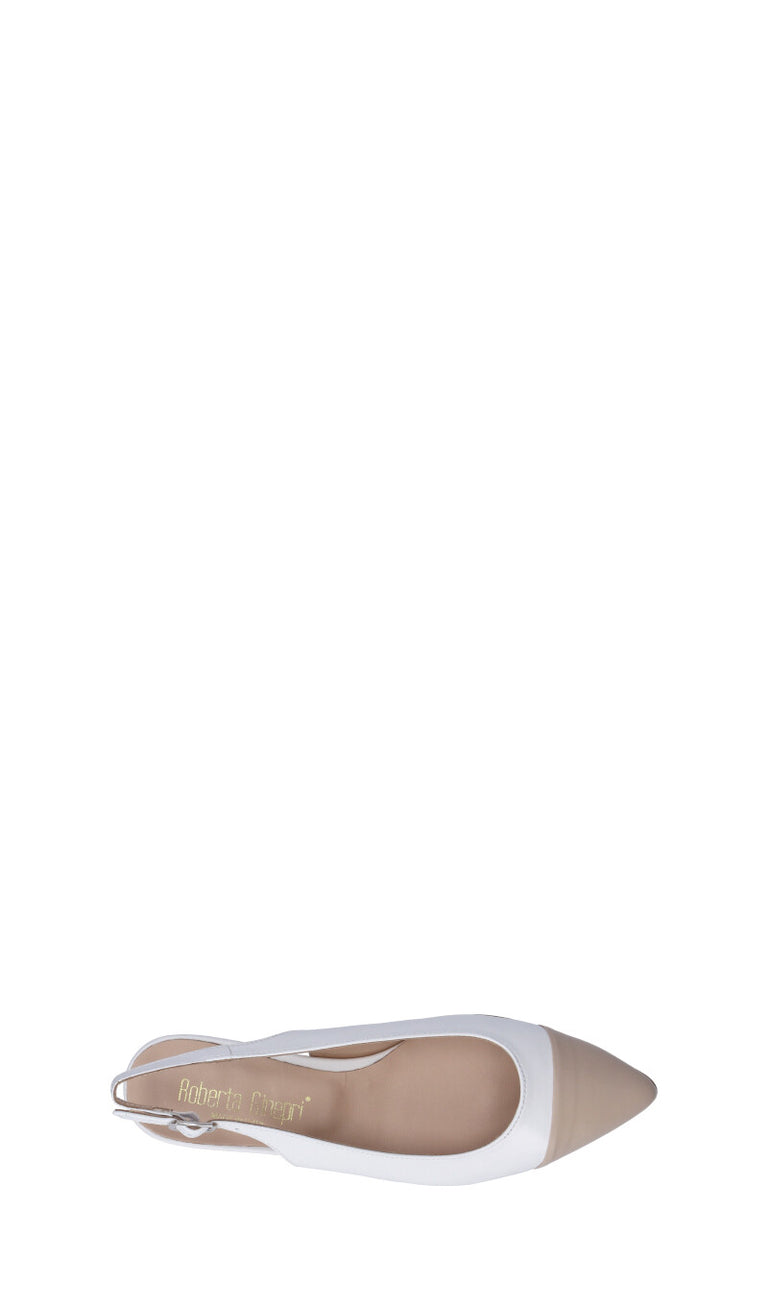 ROBERTA GINEPRI Slingback donna bianca/beige in pelle