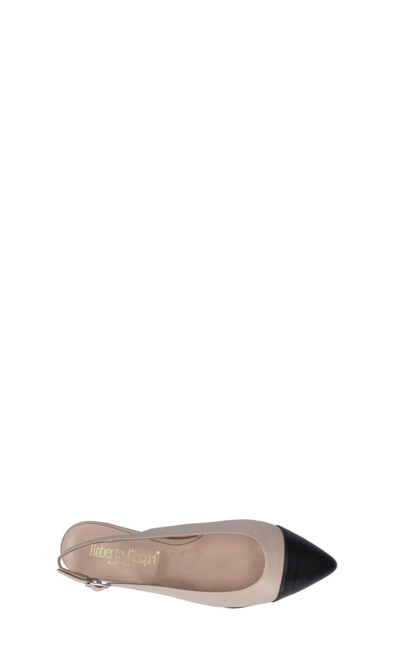 ROBERTA GINEPRI Slingback donna nera/beige in pelle