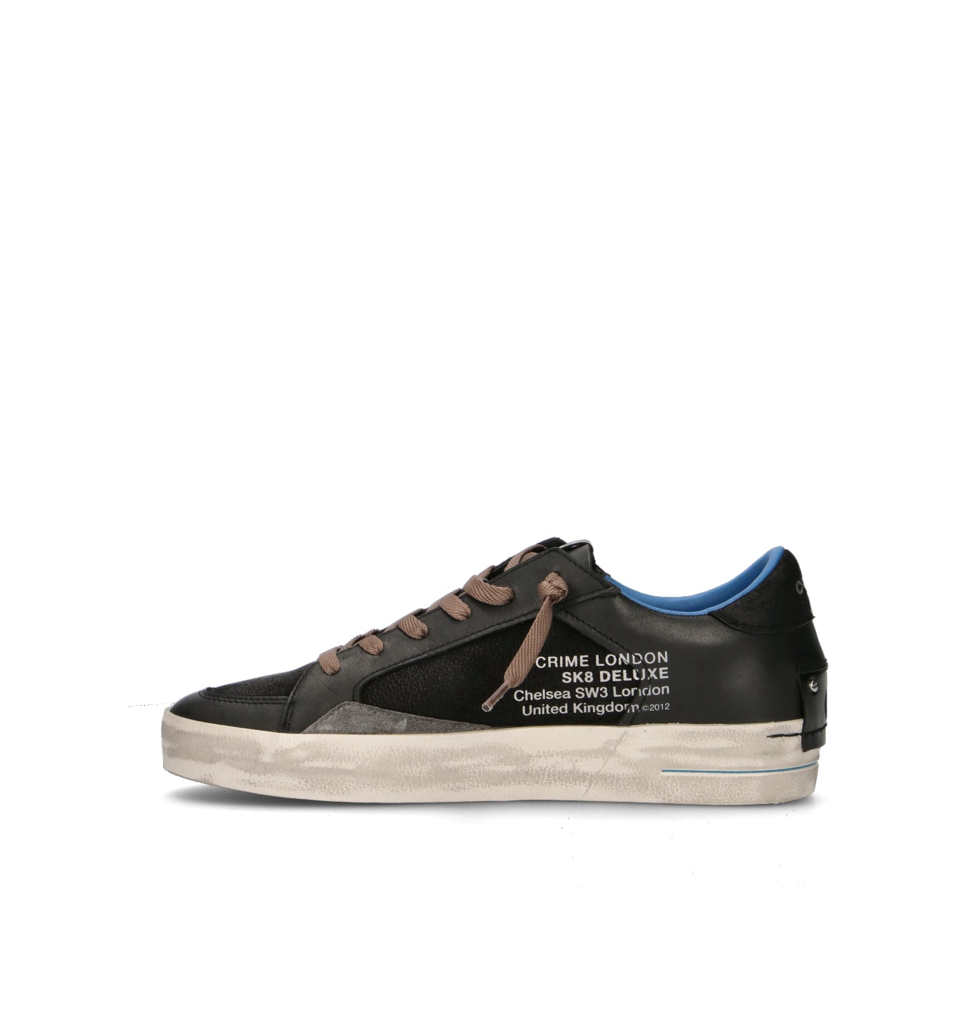 CRIME Sneaker uomo nera in pelle