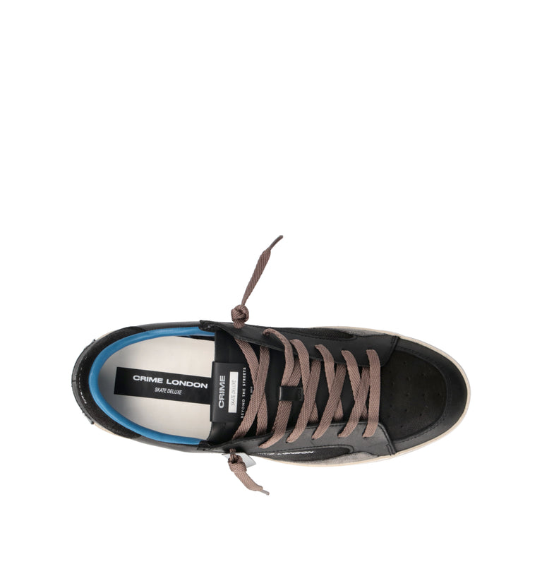CRIME Sneaker uomo nera in pelle