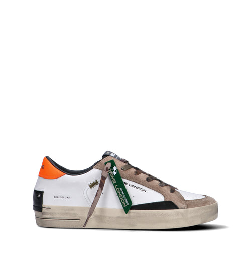 CRIME Sneaker uomo bianca in pelle