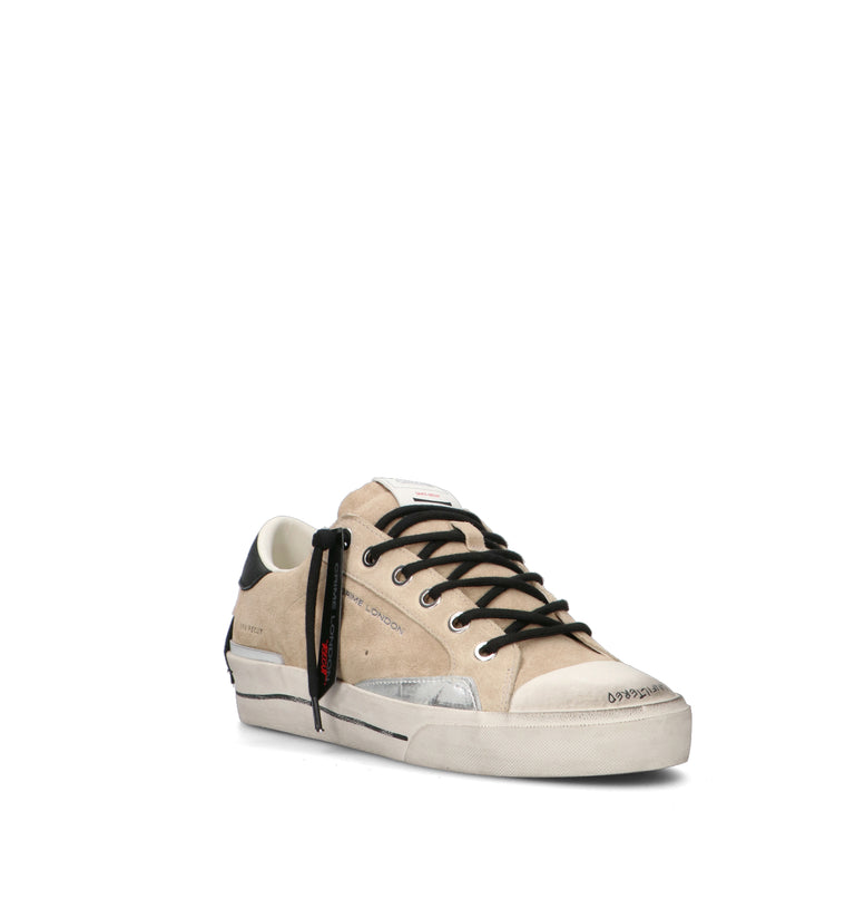CRIME Sneaker uomo beige in suede