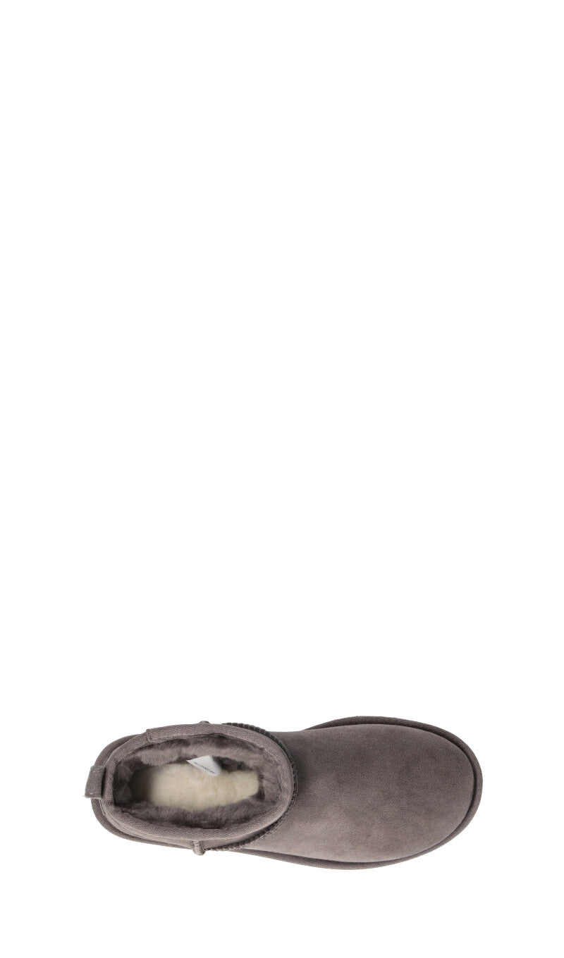 UGG - W CLASSIC ULTRA MINI Stivaletto pelo donna grey in suede