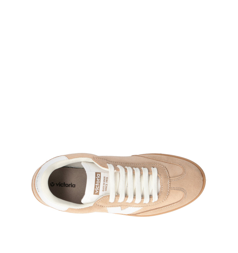VICTORIA Sneaker donna beige in suede