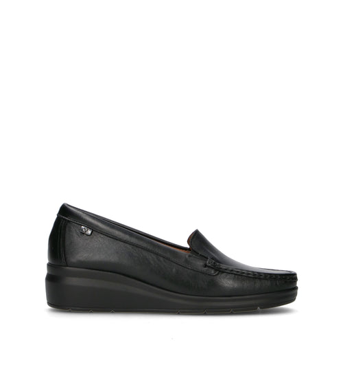 VALLEVERDE Mocassino donna nero in pelle