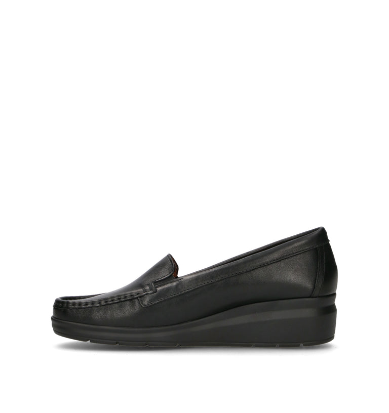 VALLEVERDE Mocassino donna nero in pelle