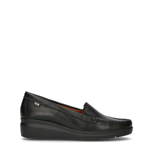 VALLEVERDE Mocassino donna nero in pelle