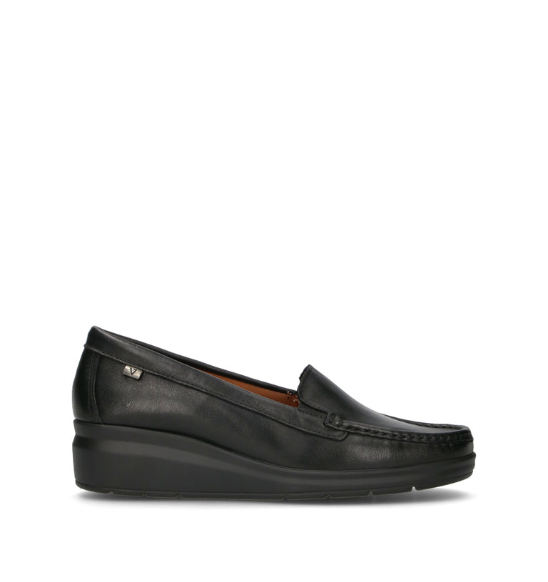 VALLEVERDE Mocassino donna nero in pelle