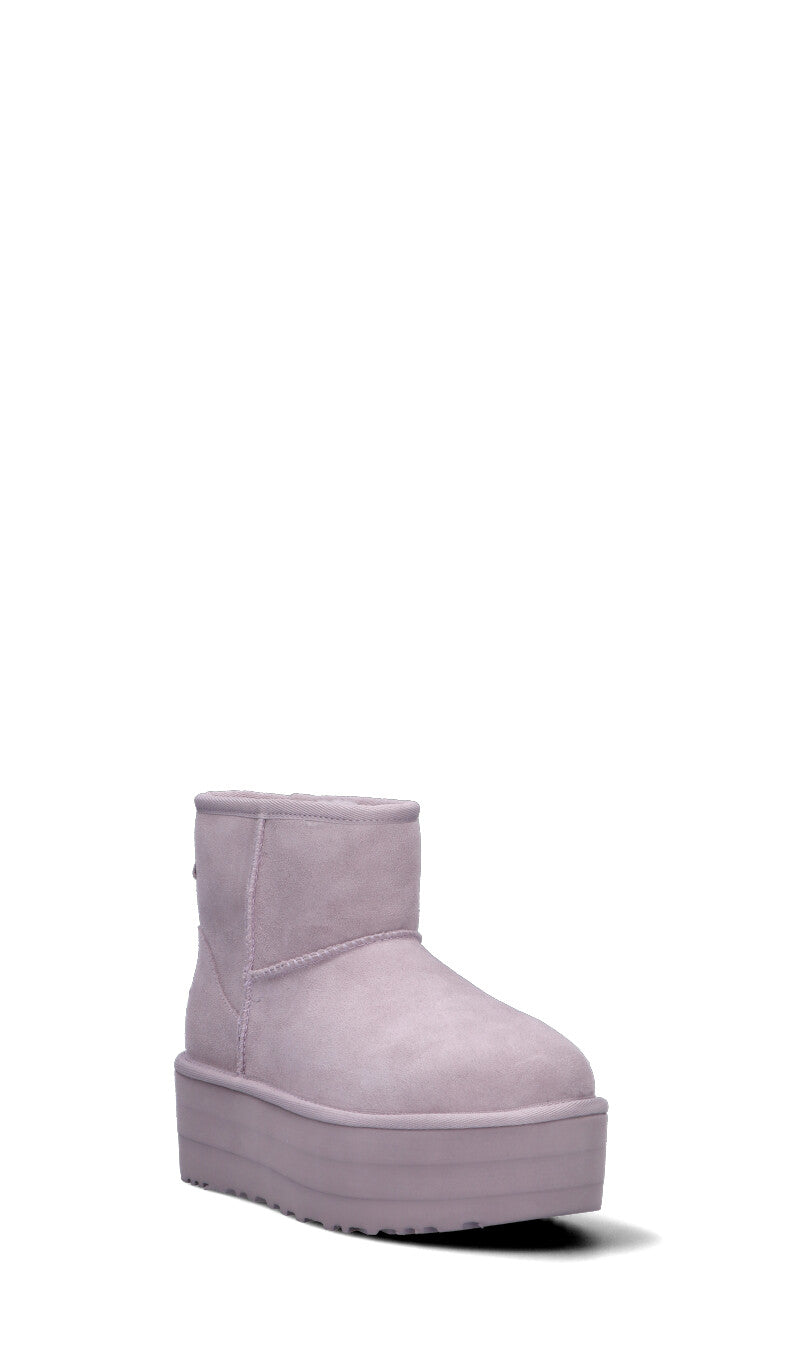 UGG - CLASSIC MINI PLATFORM Stivaletto pelo donna pale smoke in suede