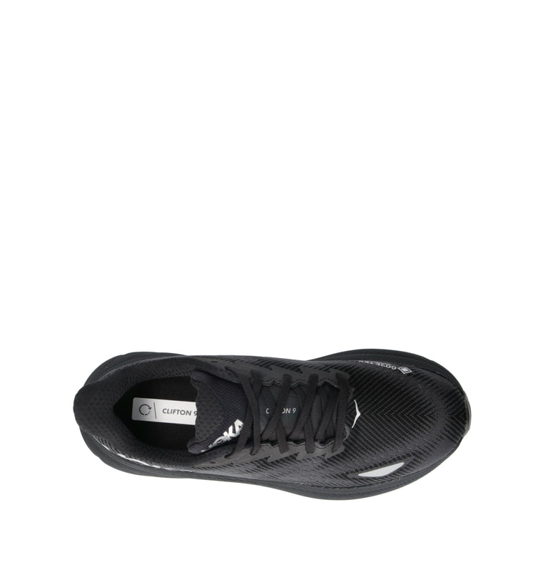 HOKA ONE ONE M CLIFTON 9 GTX Scarpa running uomo nera in gore-tex