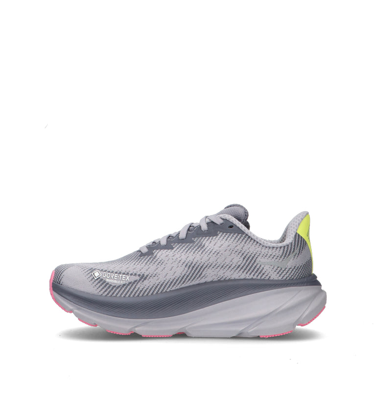 HOKA ONE ONE W CLIFTON 9 GTX Scarpa running donna grigia in gore-tex