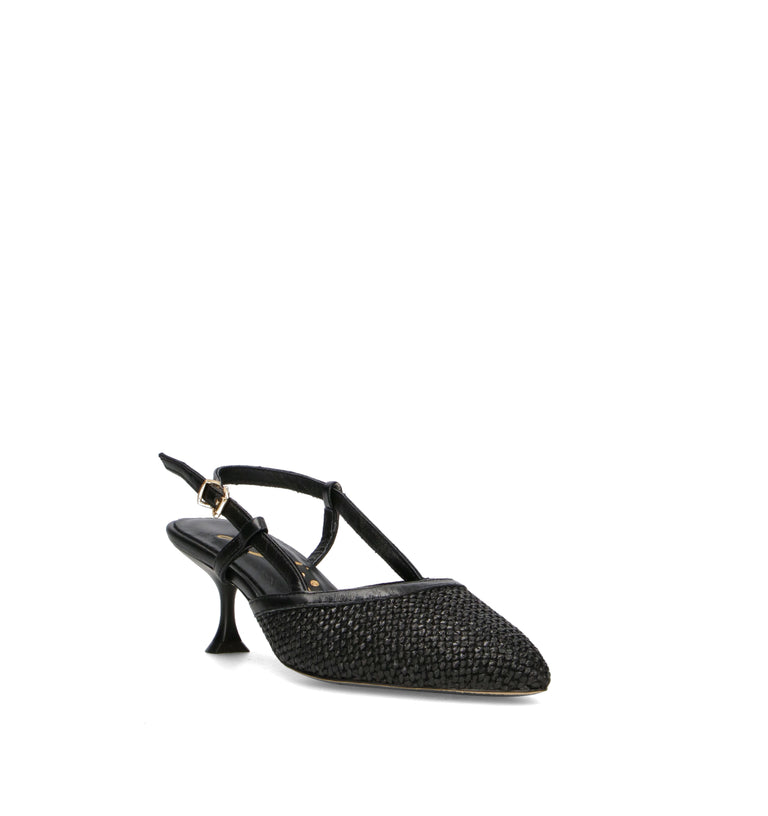 GRAFIA Slingback donna nera in pelle