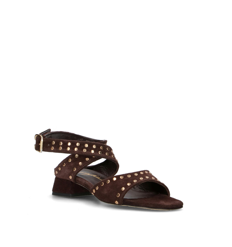 GRAFIA Sandalo donna marrone in suede