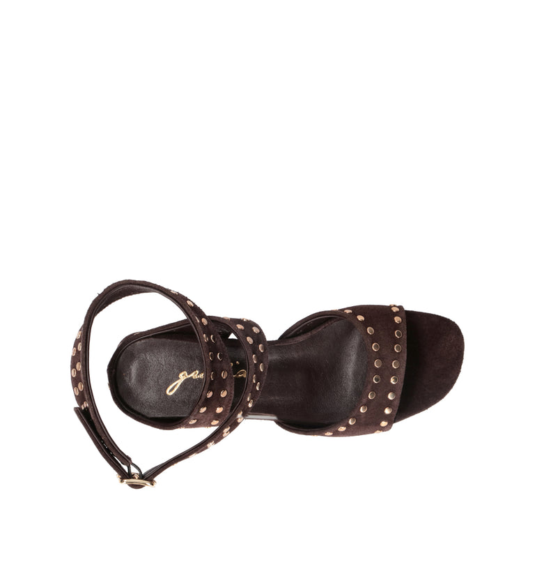GRAFIA Sandalo donna marrone in suede