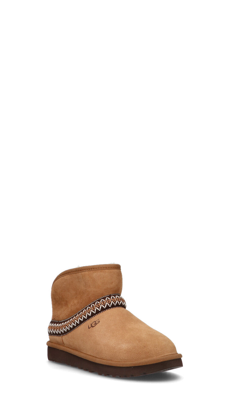 UGG - CLASSIC MINI CRESCENT Stivaletto pelo donna chestnut in suede