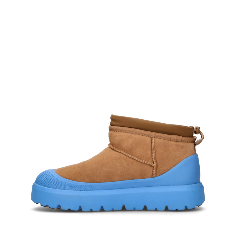 UGG M CL ULTRA MINI WEATHER HYBRID Stivaletto pelo uomo chestnut/azzurro waterproof