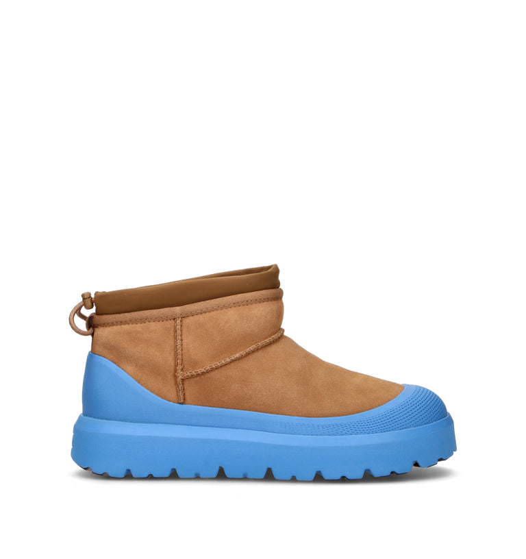 UGG M CL ULTRA MINI WEATHER HYBRID Stivaletto pelo uomo chestnut/azzurro waterproof