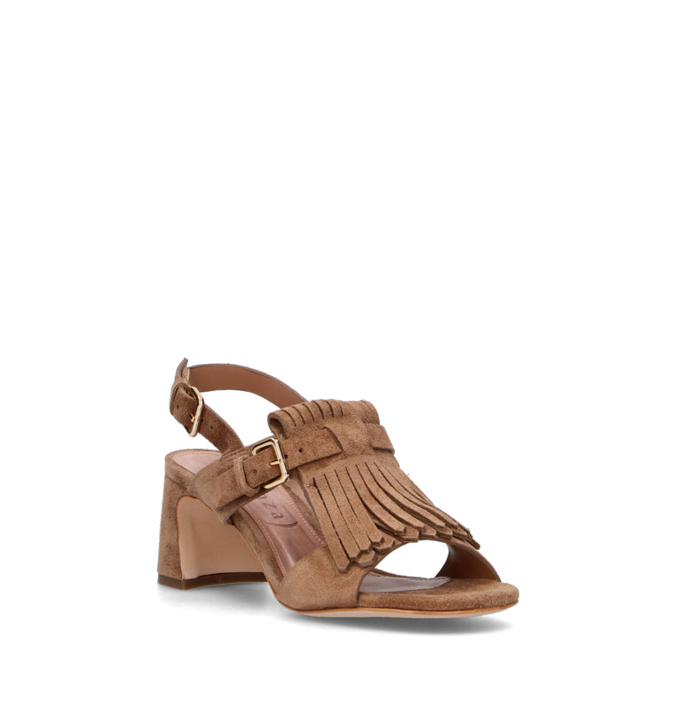 VICENZA Sandalo donna beige in suede
