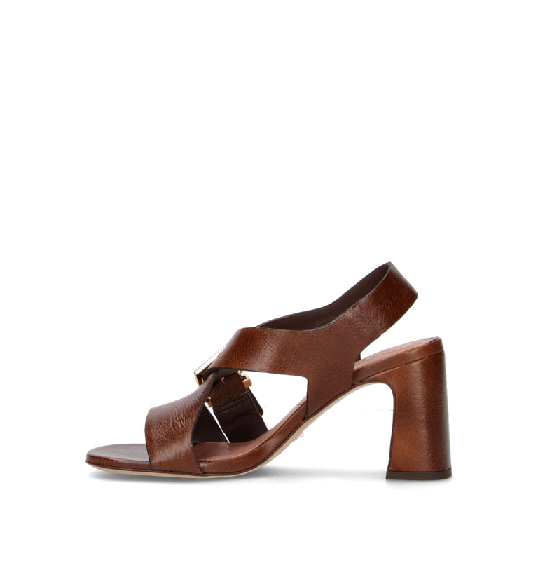 VICENZA Sandalo donna marrone in pelle