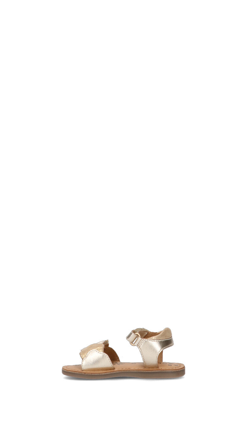 KICKERS Sandalo bimba oro in pelle
