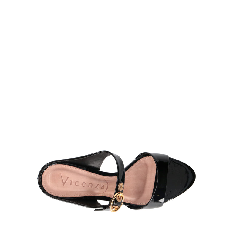 VICENZA Sandalo donna nero in pelle