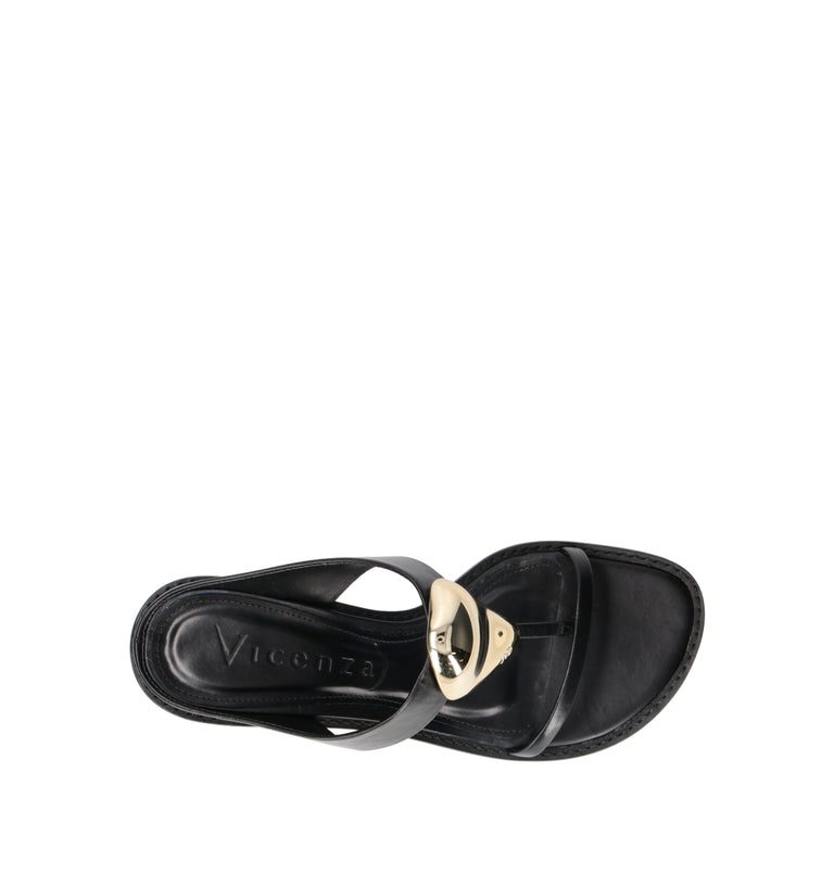 VICENZA Sandalo donna nero in pelle