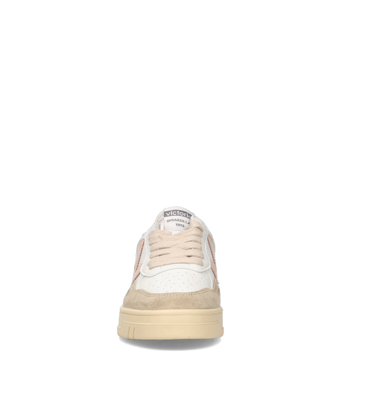 VICTORIA Sneaker donna bianca/beige in pelle