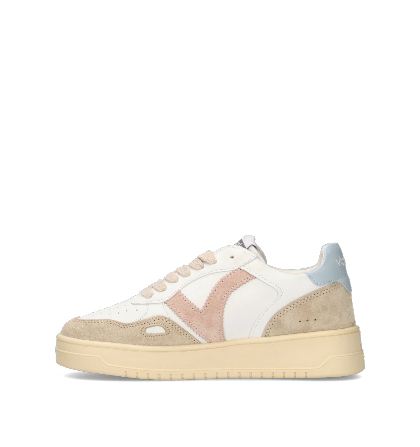 VICTORIA Sneaker donna bianca/beige in pelle