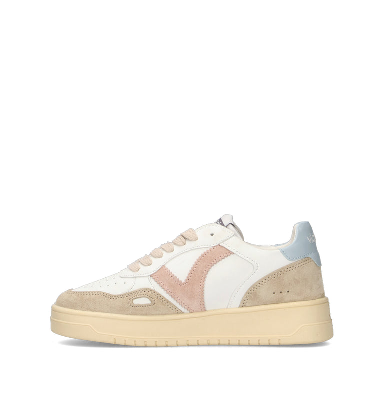 VICTORIA Sneaker donna bianca/beige in pelle