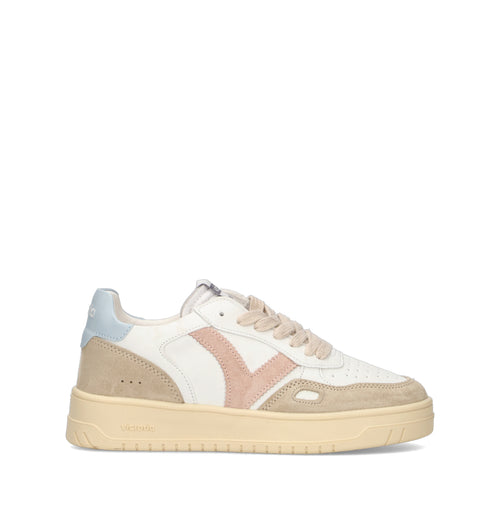 VICTORIA Sneaker donna bianca/beige in pelle